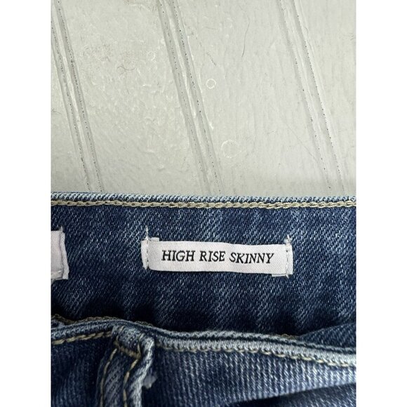 Royalty Size 12 Womens Jeans Hi Rise Skinny Dark Wash Stretch - Picture 4 of 5